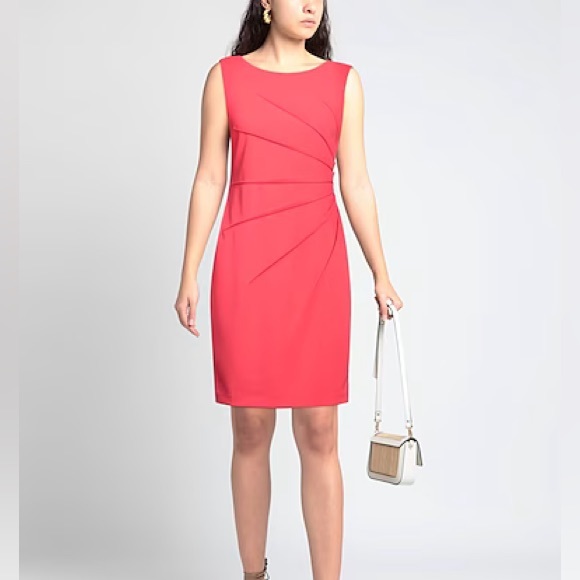 Calvin Klein Sheath Dress- Coral- size 4 - Picture 3 of 6